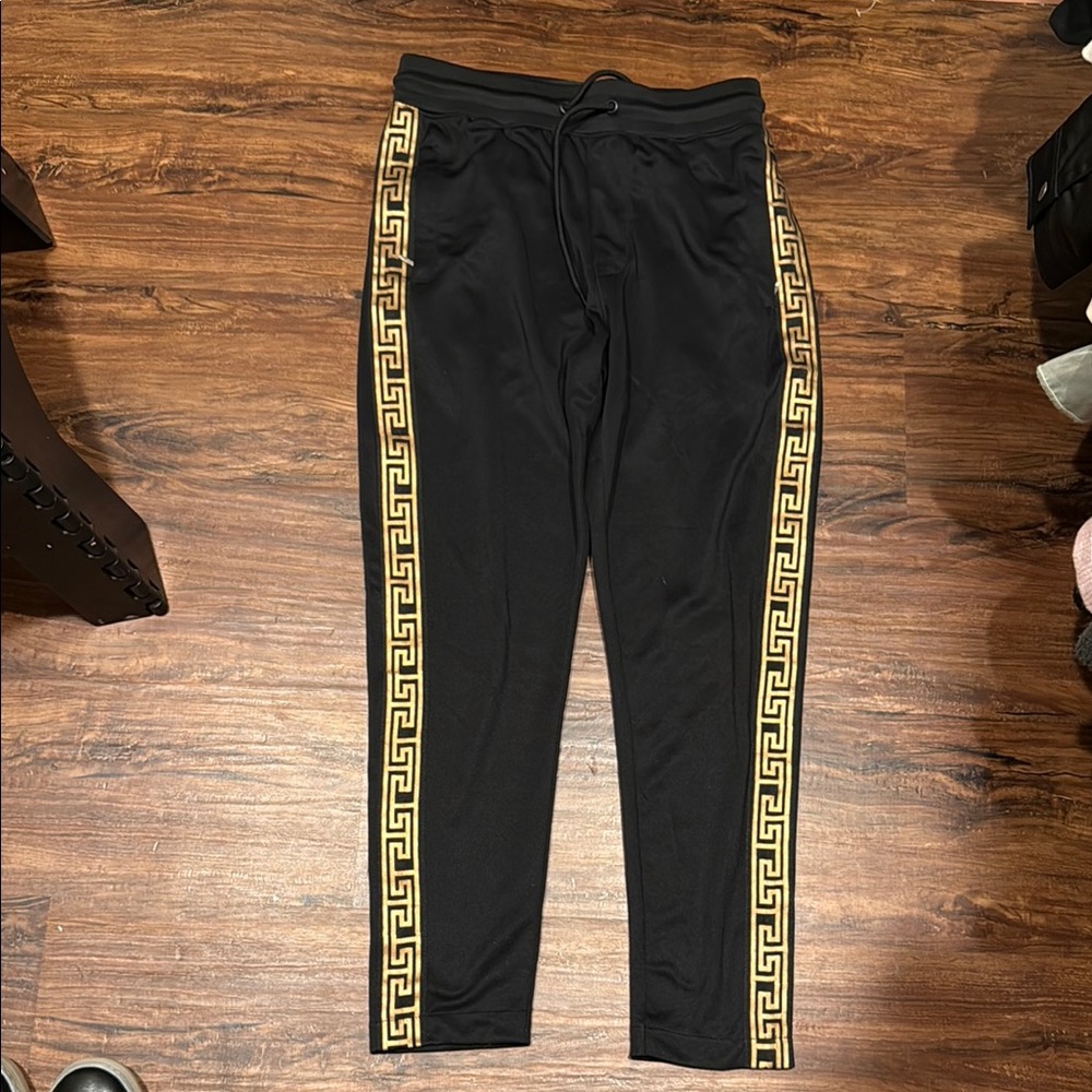 Black and Gold Jogger Pants